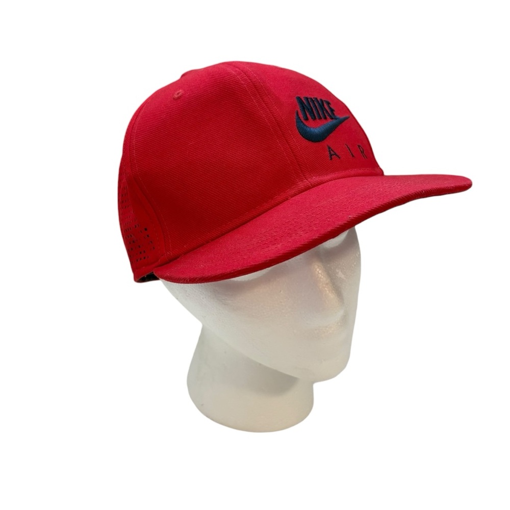 Nike Air Mens One Size Red Navy Blue Embroidered Logo SnapBack Hat Sporty Travel